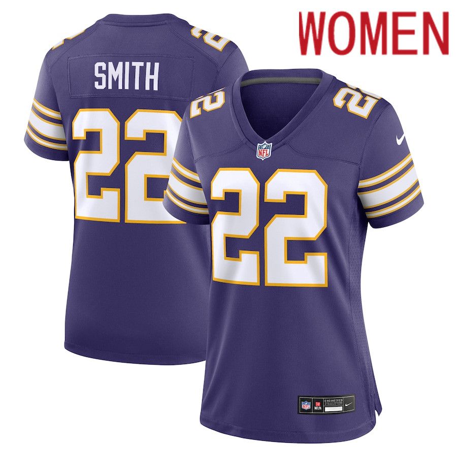 Women Minnesota Vikings #22 Harrison Smith Nike Purple Classic Player Game NFL Jersey->women nfl jersey->Women Jersey